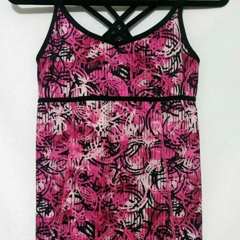CG By Champion Pink/black Workout Yoga Athletic Top Med